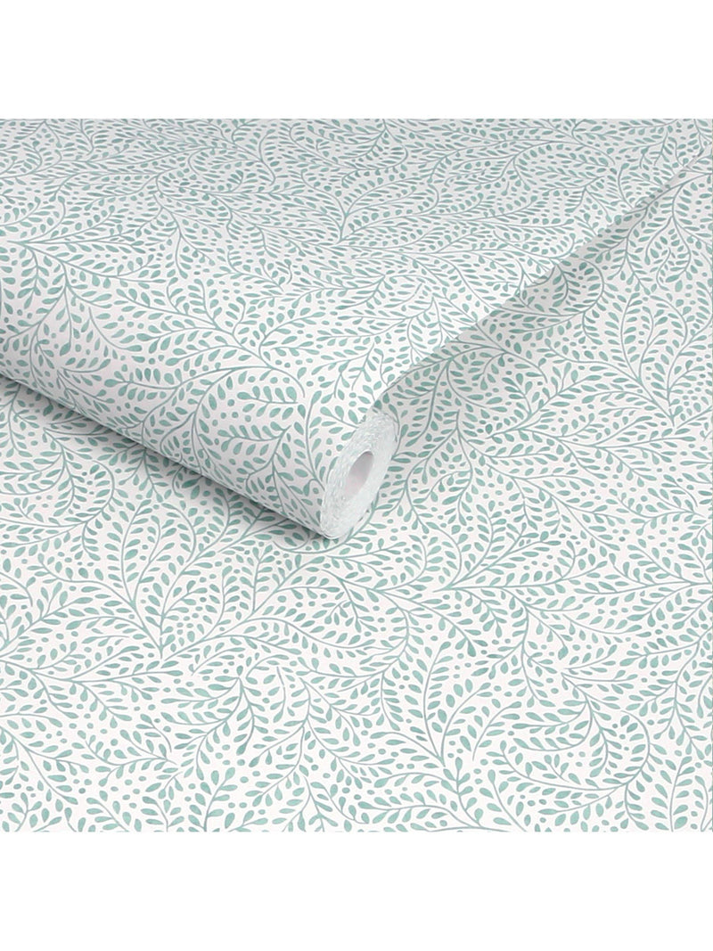 Joules Willow Leaf Duck Egg Blue wallpaper, UK version
