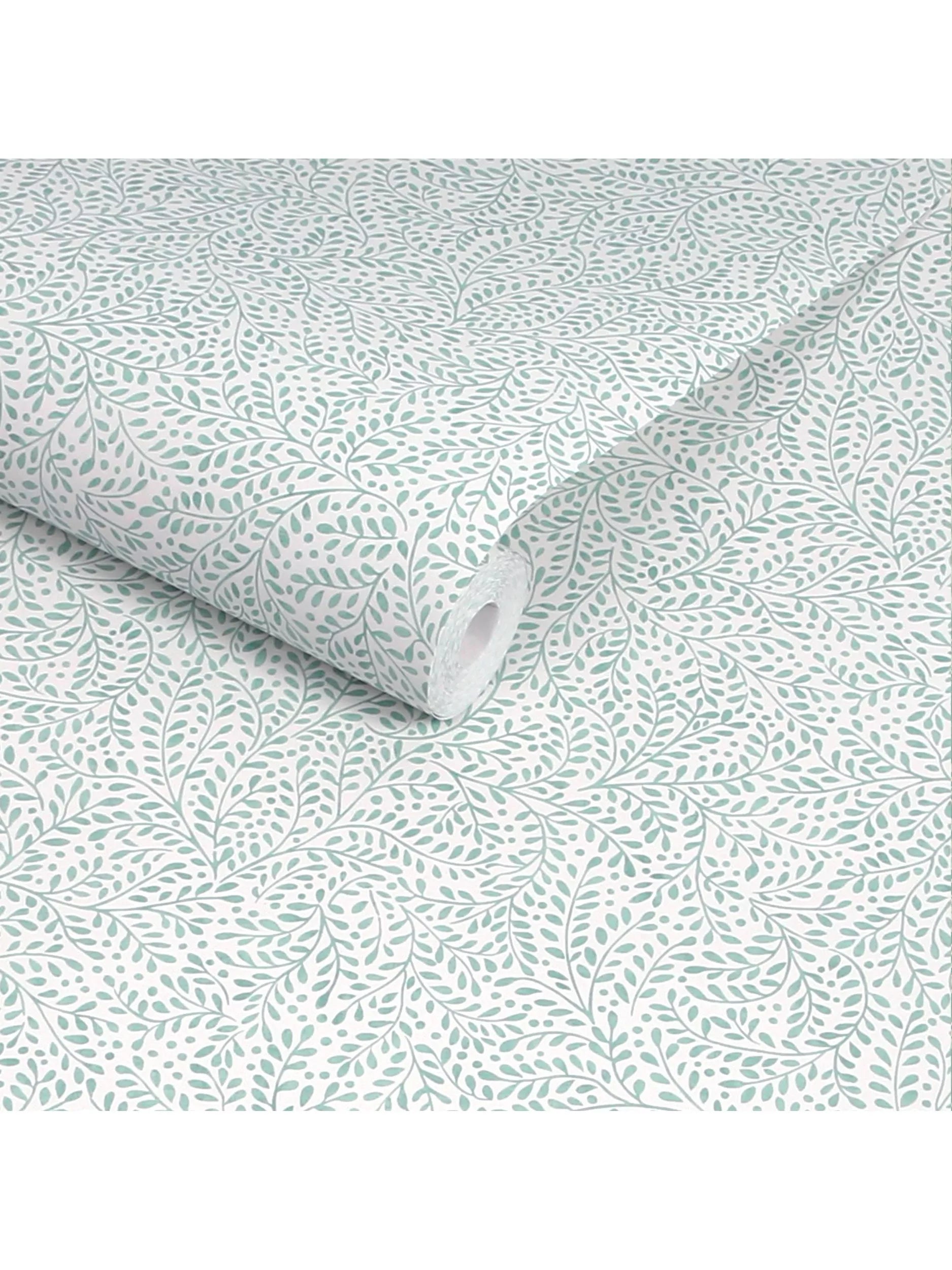 Joules Willow Leaf Duck Egg Blue wallpaper, UK version