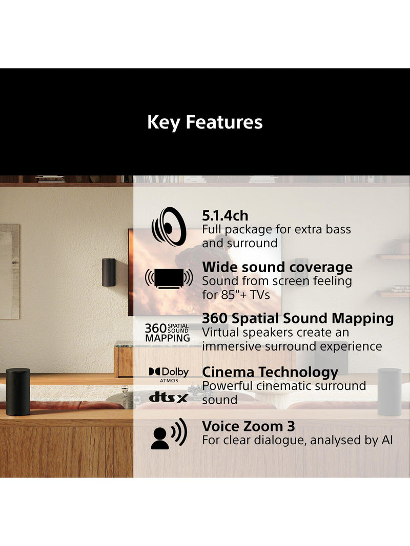 Sony BRAVIA Theatre Trio soundbar system with subwoofer and rear speakers, imported from the UK
