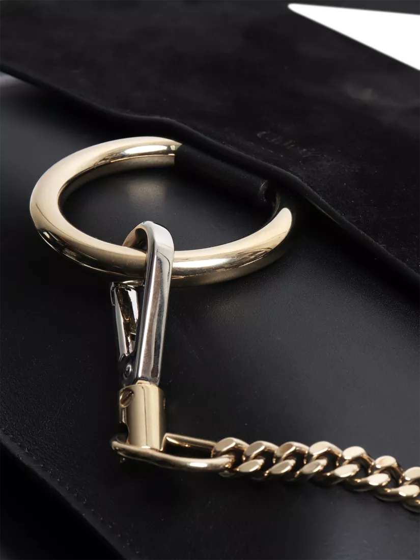Chloé Faye black suede-leather shoulder bag, UK version