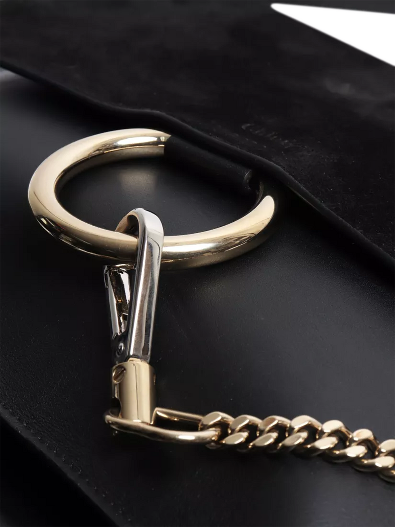 Chloé Faye black suede-leather shoulder bag, UK version