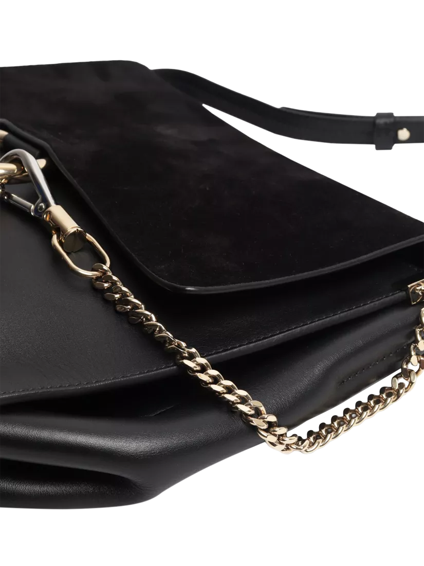 Chloé Faye black suede-leather shoulder bag, UK version
