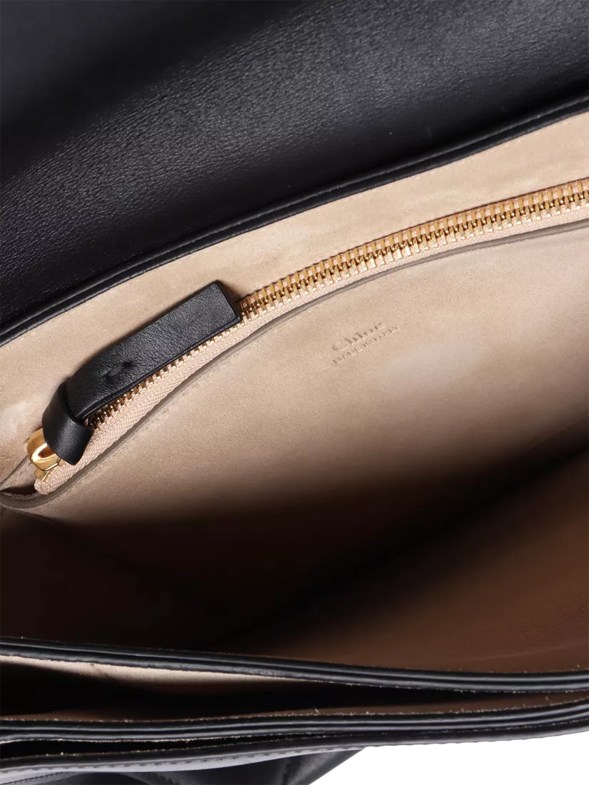 Chloé Faye black suede-leather shoulder bag, UK version