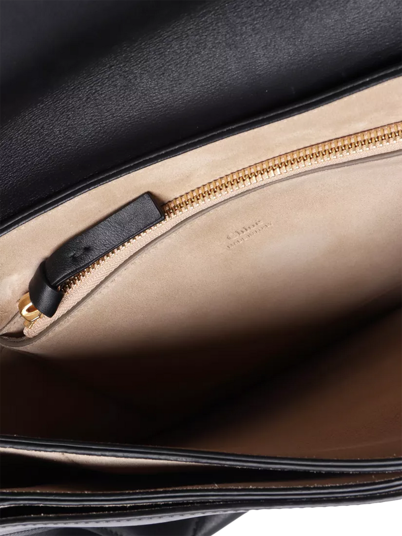 Chloé Faye black suede-leather shoulder bag, UK version