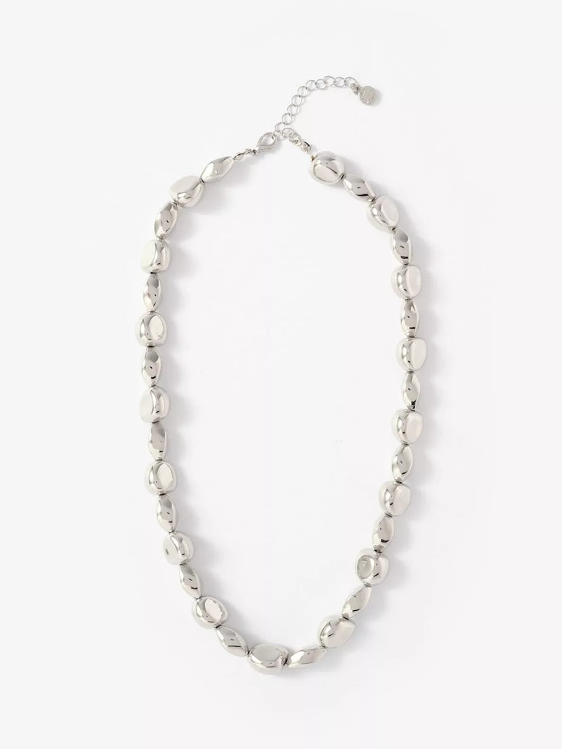 Mint Velvet short silver beaded necklace, UK version