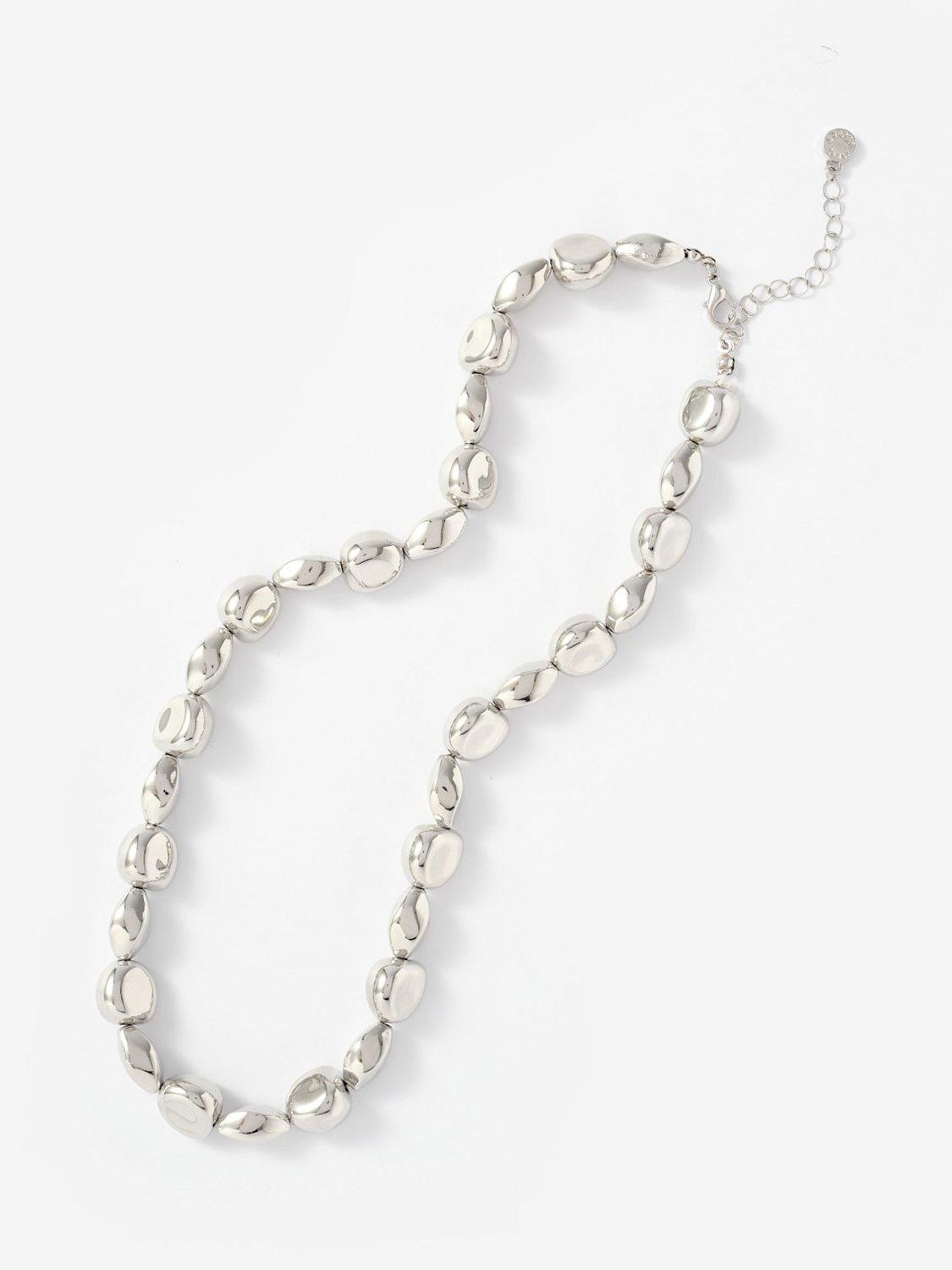Mint Velvet short silver beaded necklace, UK version