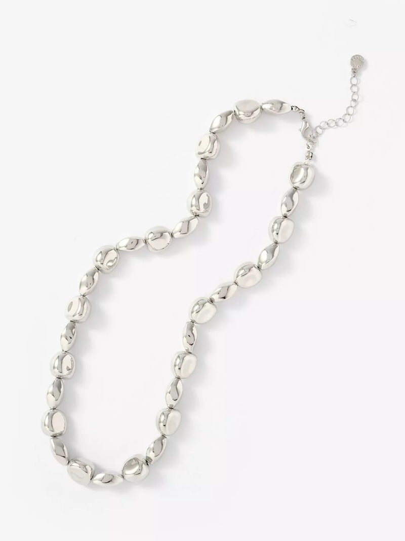 Mint Velvet short silver beaded necklace, UK version
