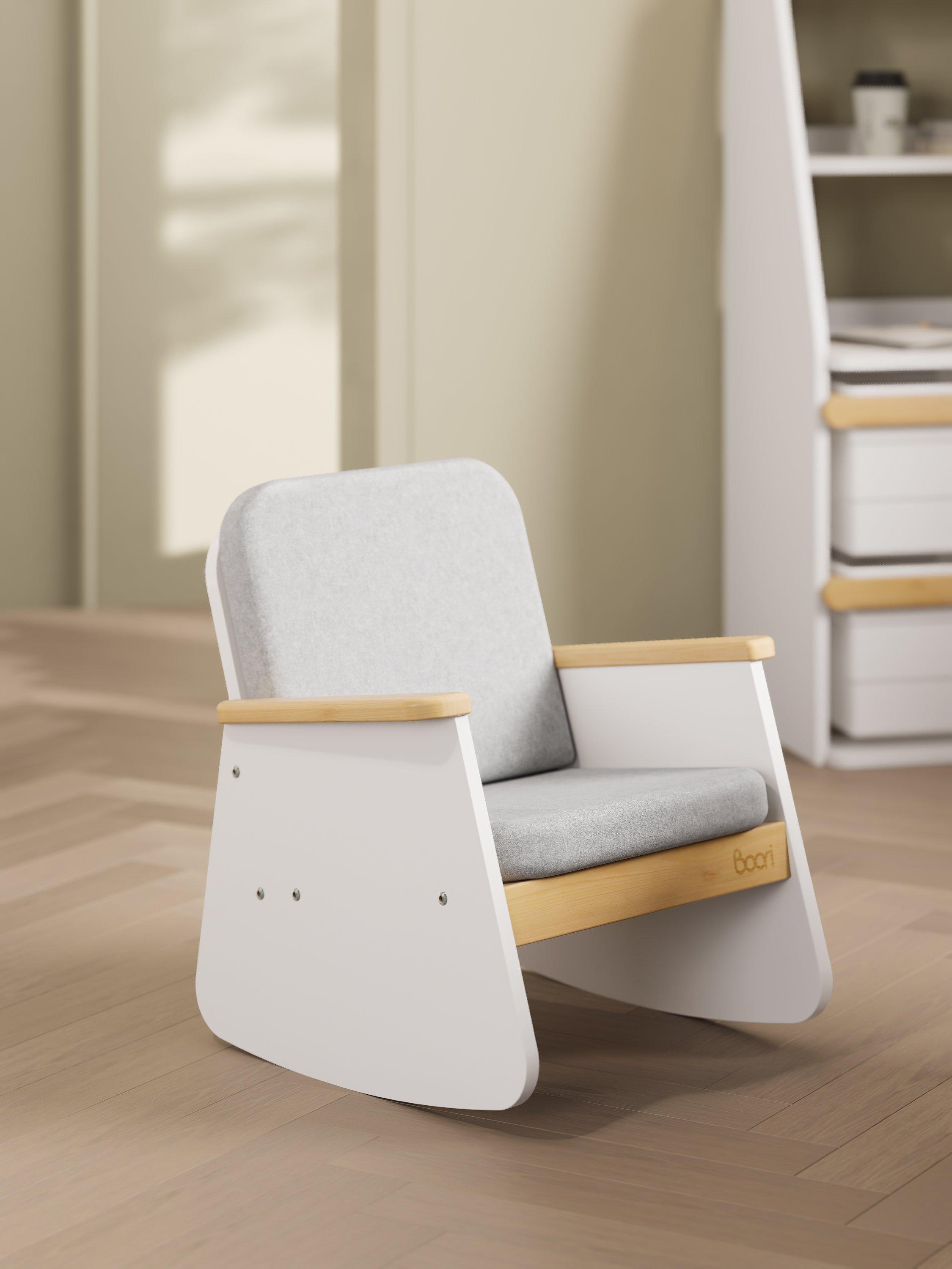 Boori Tidy junior rocking chair with padded cushions, imported from the UK