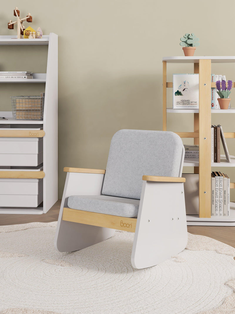 Boori Tidy junior rocking chair with padded cushions, imported from the UK