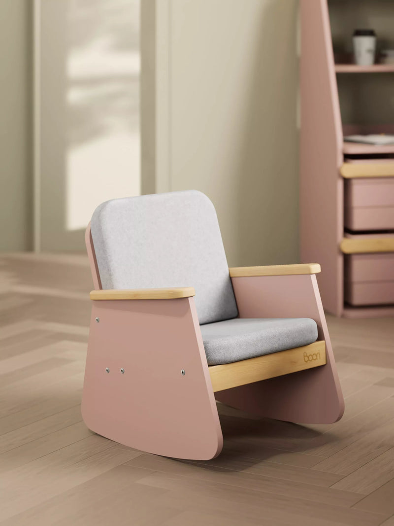 Boori Tidy junior rocking chair with padded cushions, imported from the UK