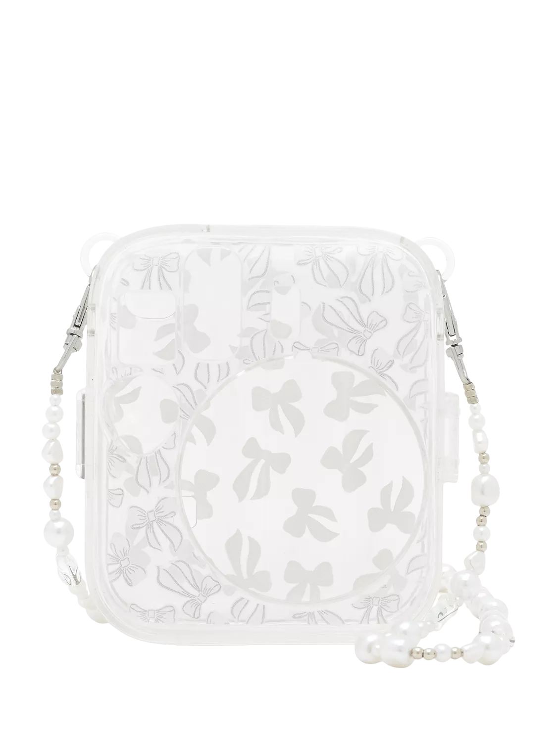 instax Skinnydip Bow clear camera case (British brand)