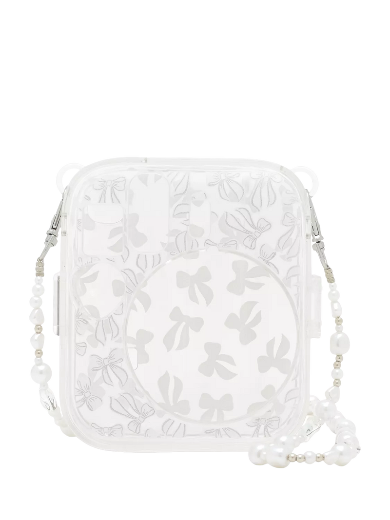 instax Skinnydip Bow clear camera case (British brand)