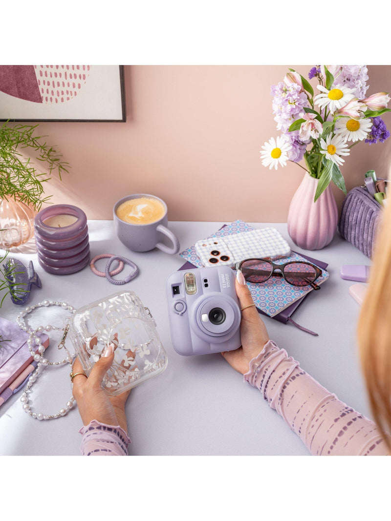 instax Skinnydip Bow clear camera case (British brand)