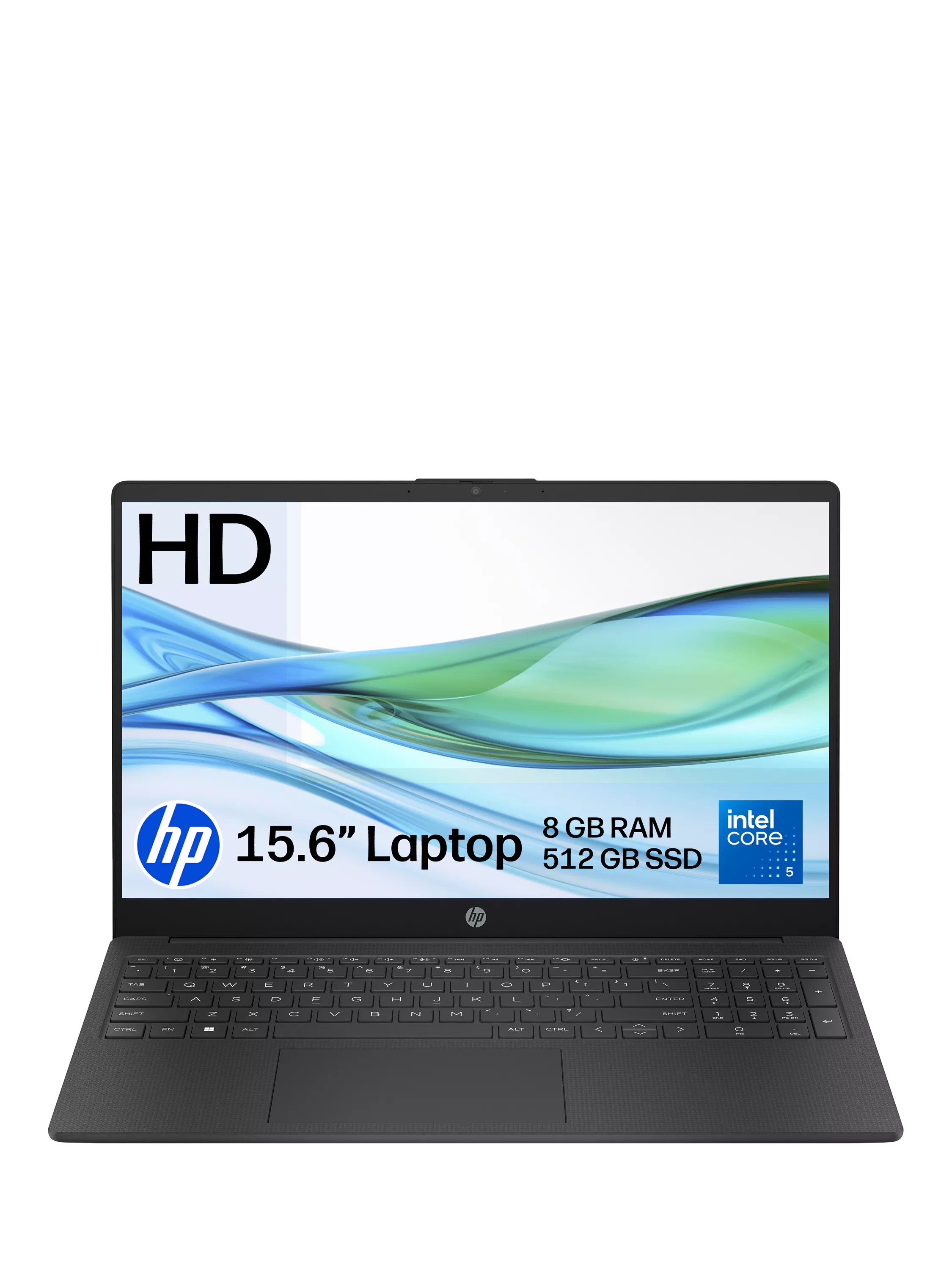 HP 15.6 laptop Intel Core 5 Jet Black, UK version
