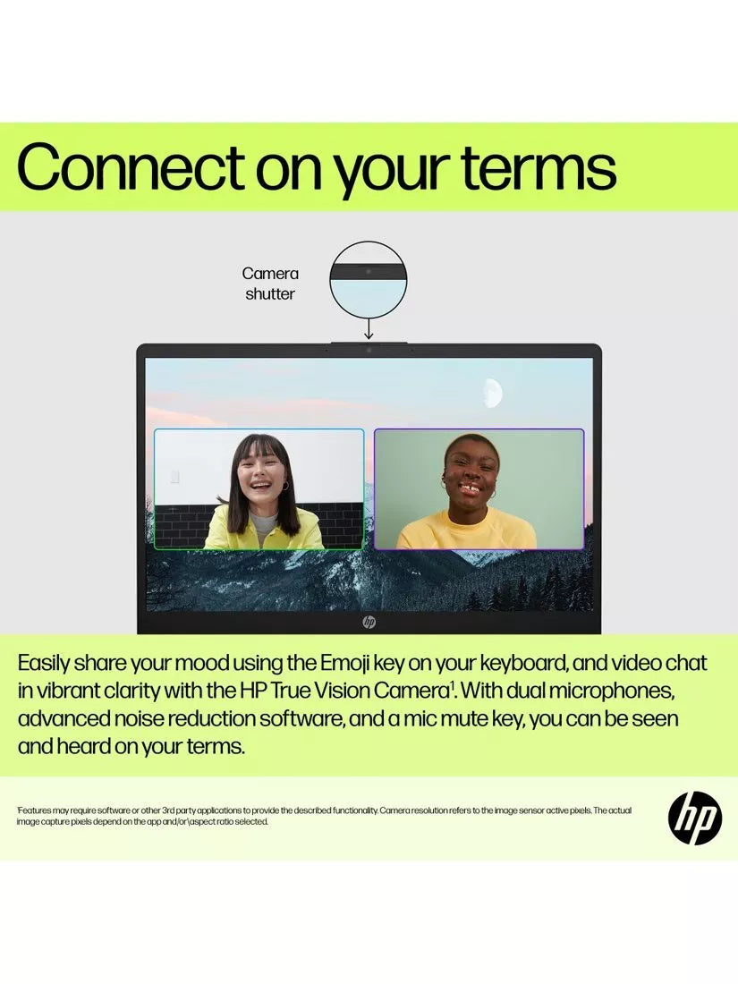 HP 15.6 laptop Intel Core 5 Jet Black, UK version
