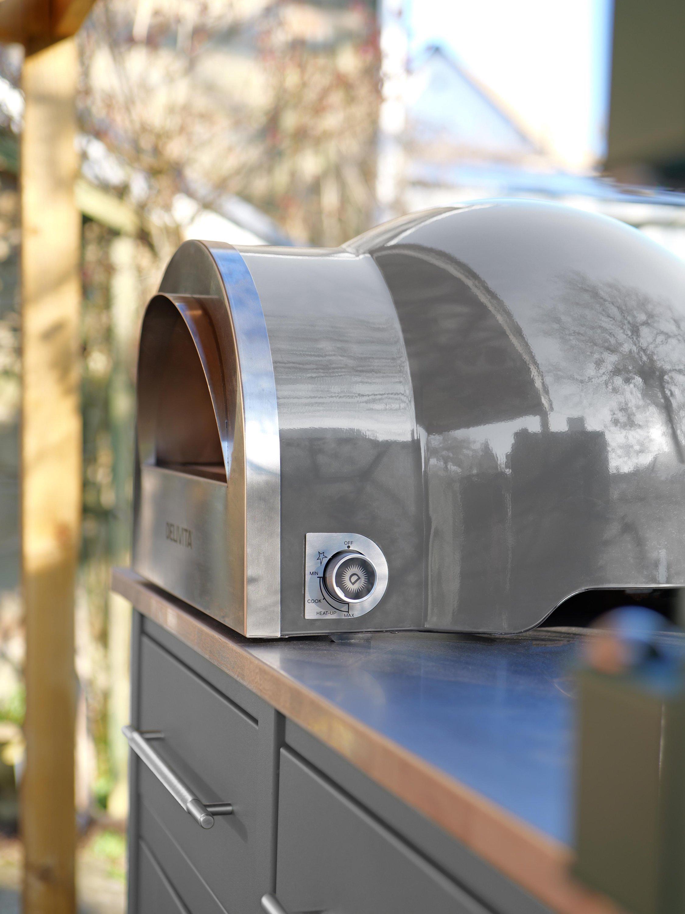 DeliVita Flow Dual Fuel Pizza Oven, Hale Grey, imported from the UK