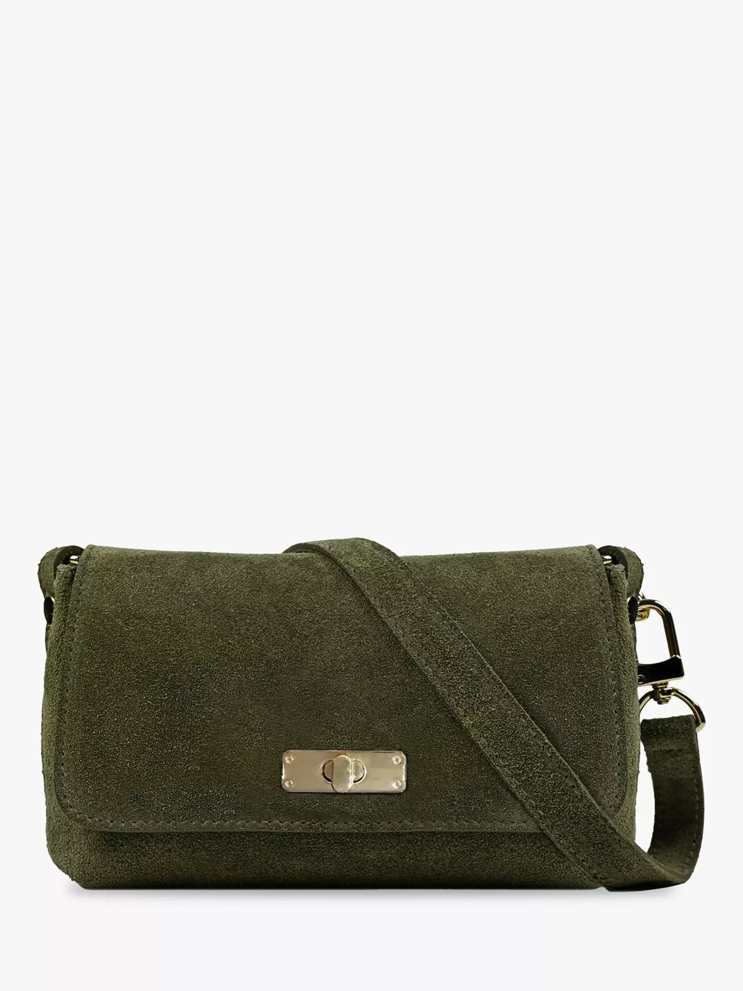 Apatchy London Maisie Mini Olive Suede shoulder bag, UK version