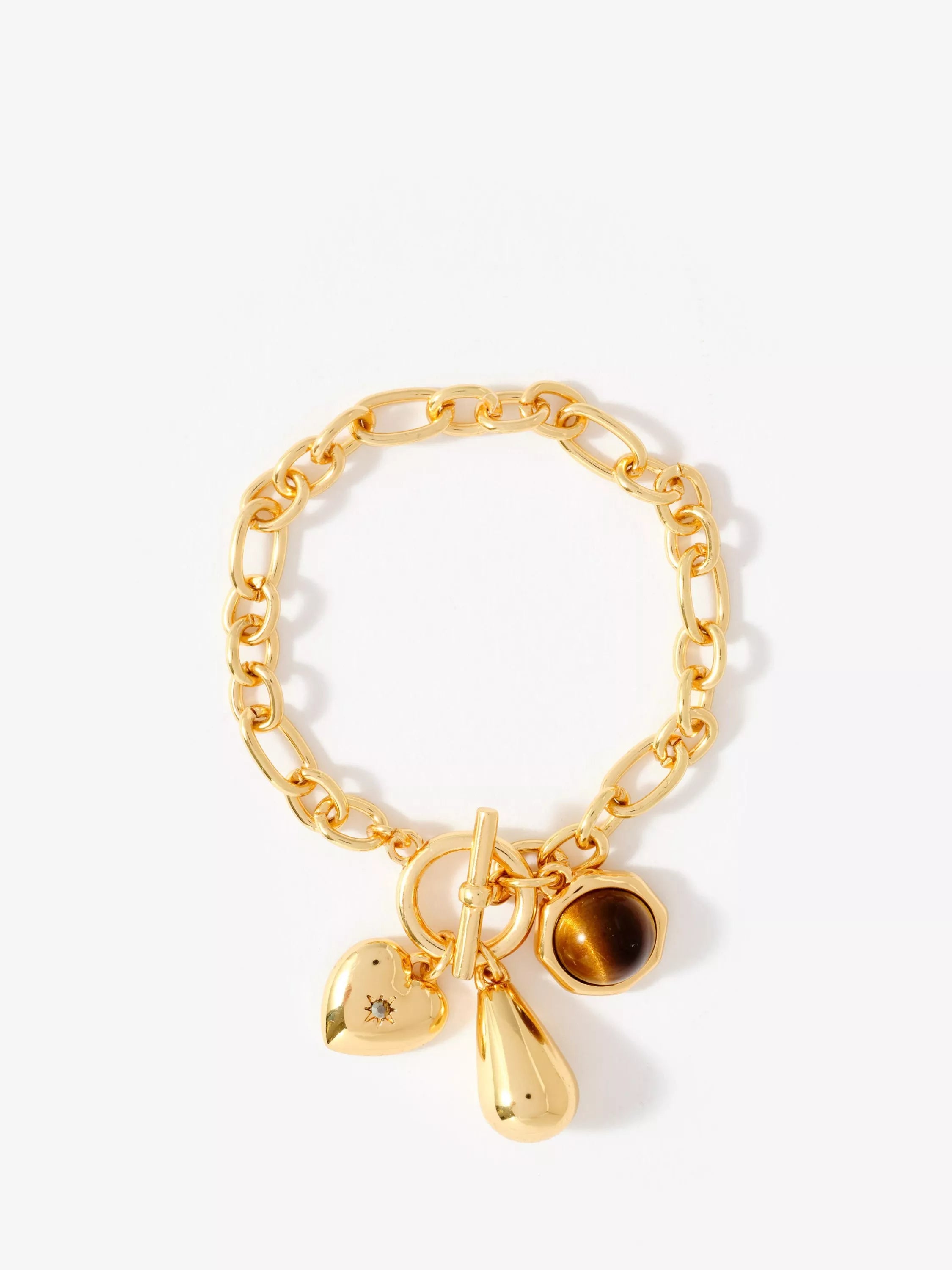 Mint Velvet resin charm bracelet gold chain, UK version