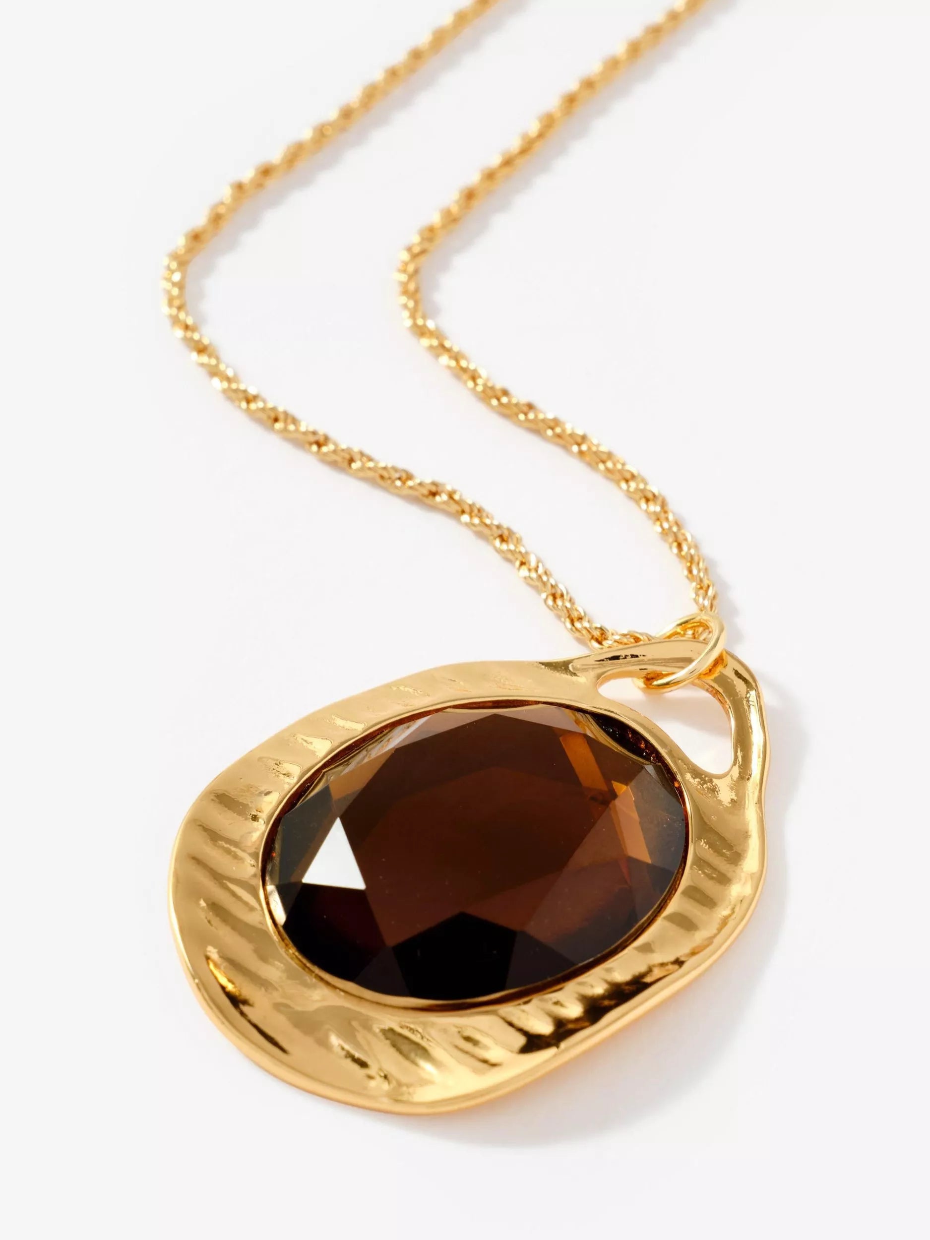 Mint Velvet gold pendant necklace long chain, UK version