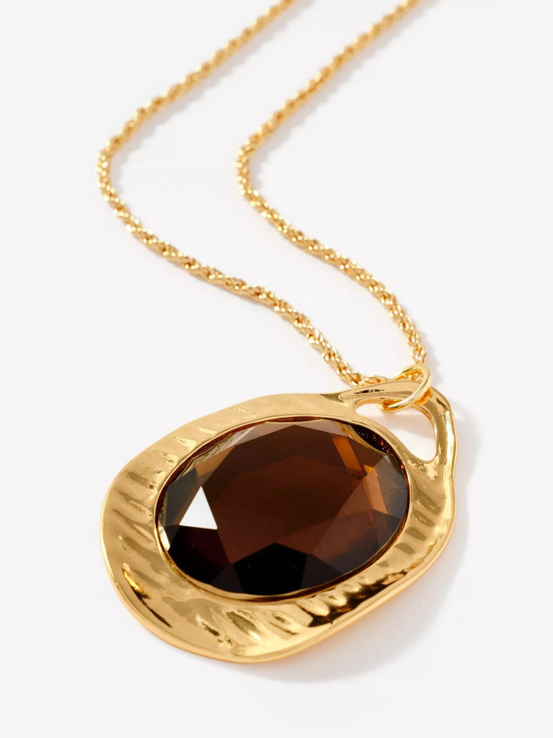 Mint Velvet gold pendant necklace long chain, UK version