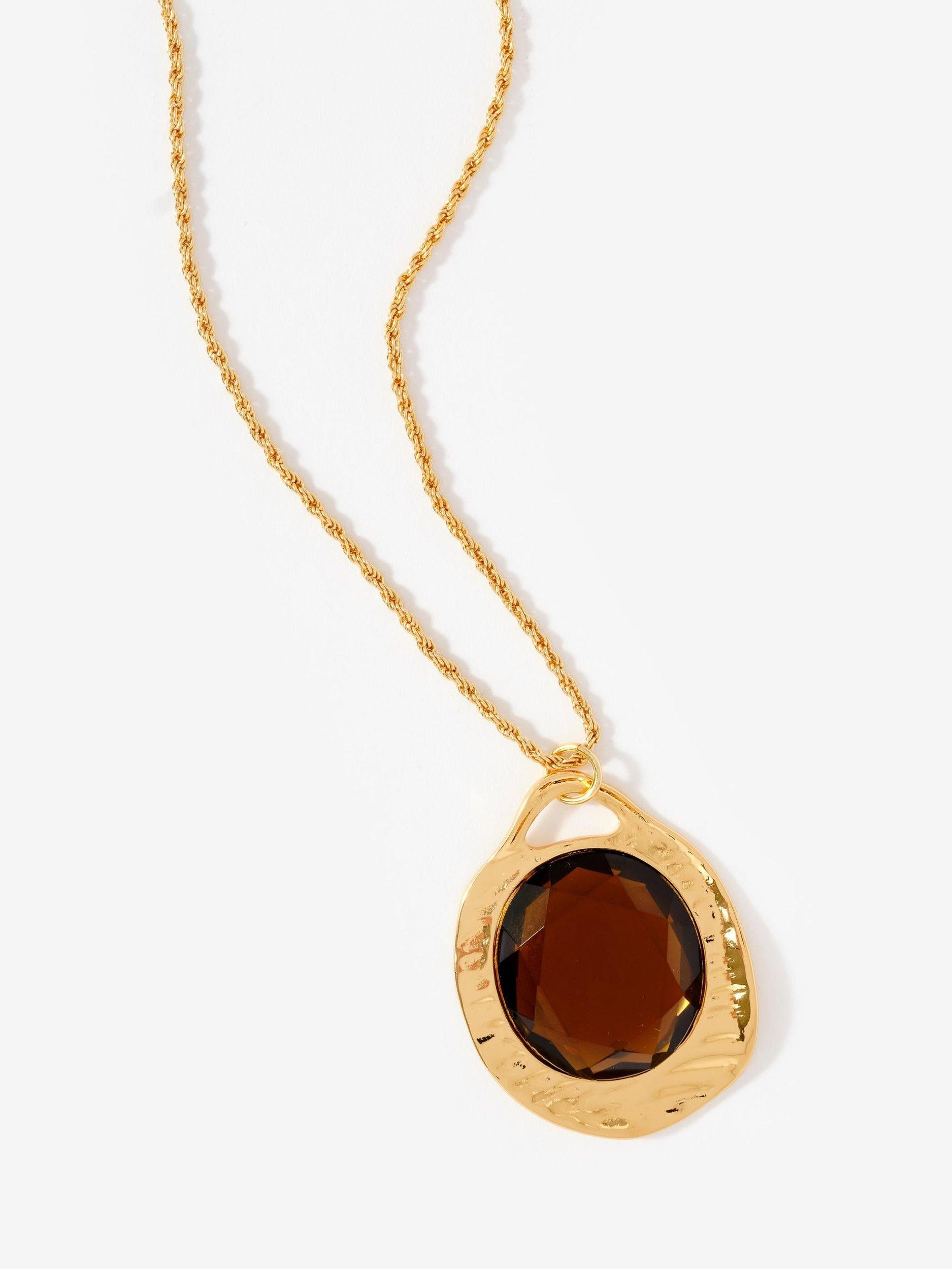 Mint Velvet gold pendant necklace long chain, UK version
