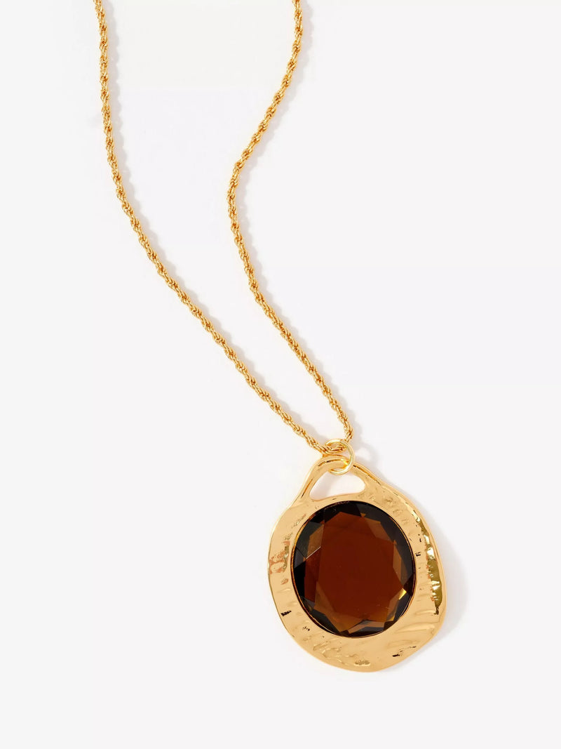 Mint Velvet gold pendant necklace long chain, UK version