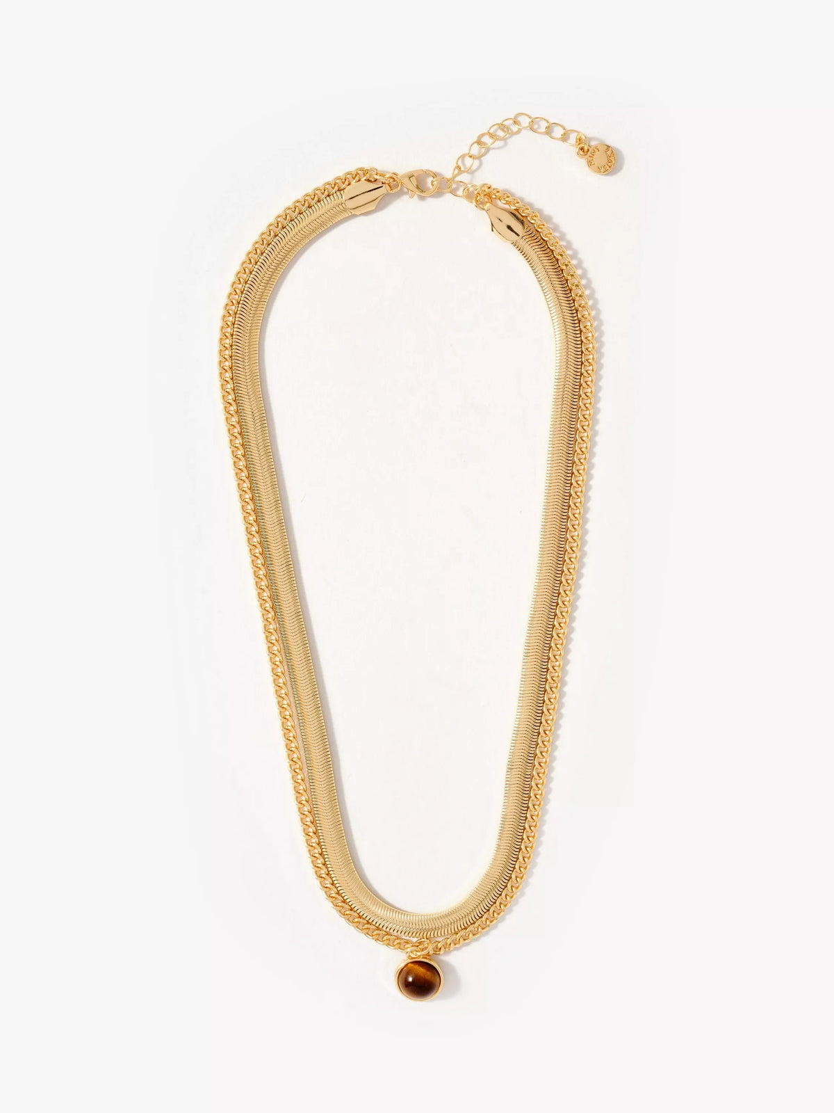 Mint Velvet layered stone necklace gold, UK version