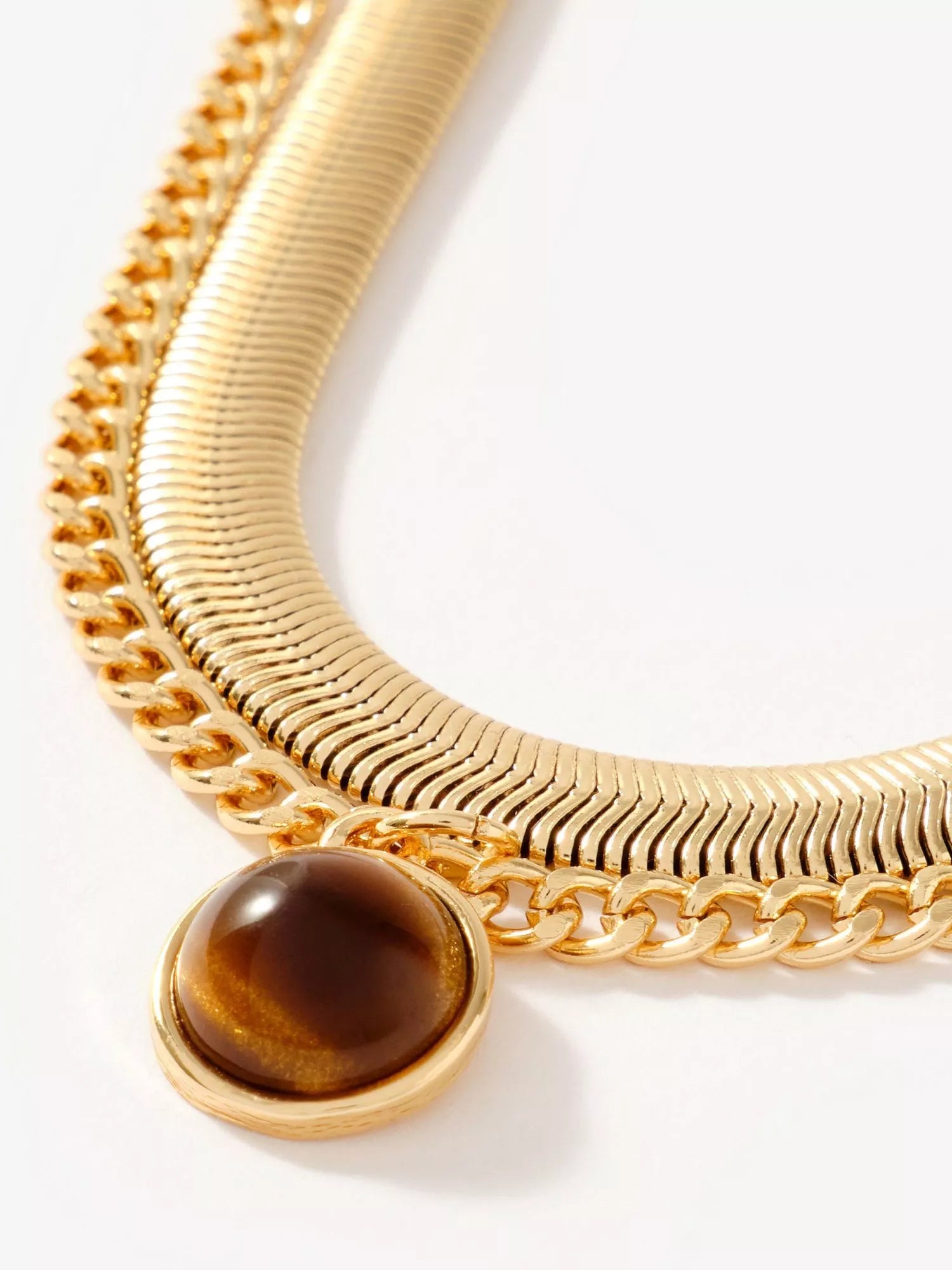 Mint Velvet layered stone necklace gold, UK version