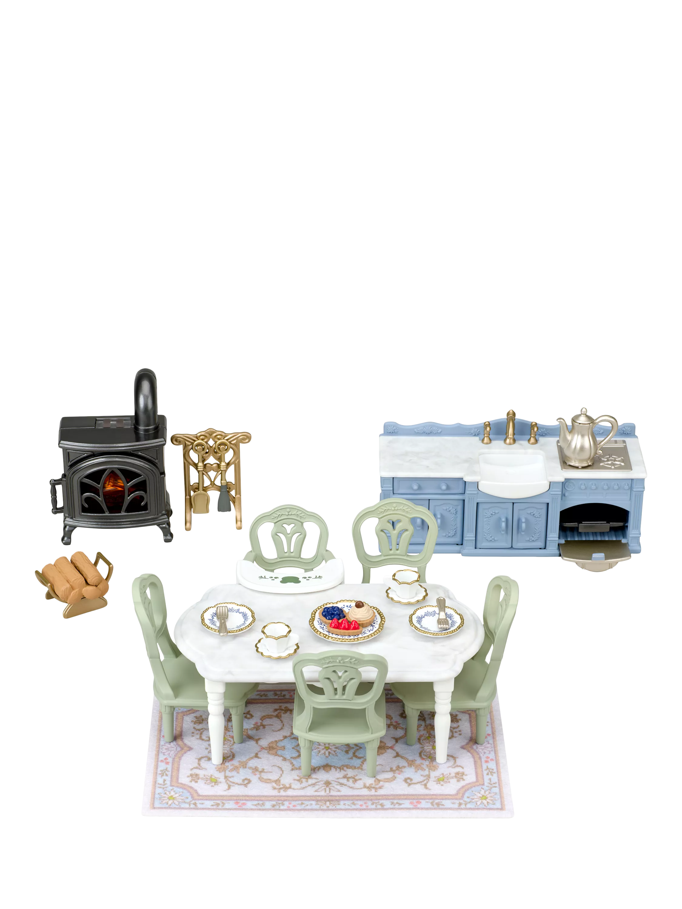 Sylvanian Families dining room set dollhouse furniture, UK version