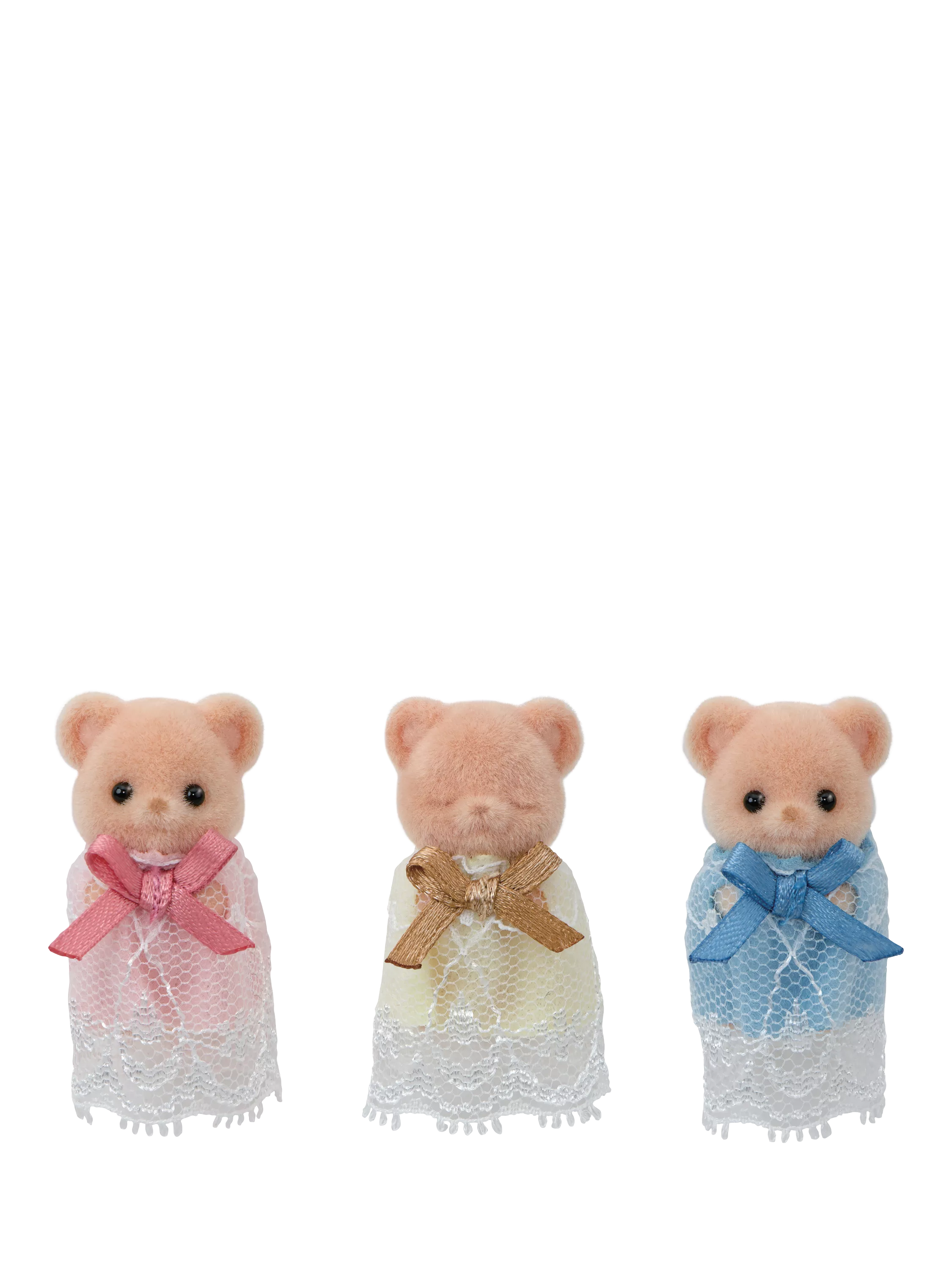 Sylvanian Families bear triplets toy set with cradle, imported from the UK