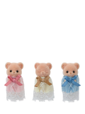 Sylvanian Families bear triplets toy set with cradle, imported from the UK
