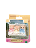 Sylvanian Families bear triplets toy set with cradle, imported from the UK