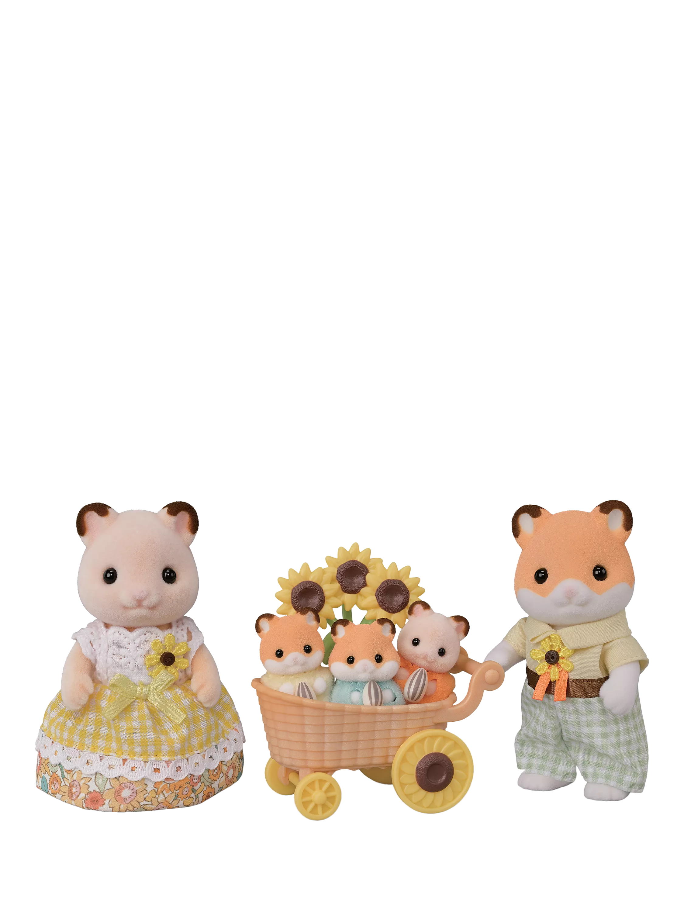 Sylvanian Families Hamster Family toy set with stroller, UK version