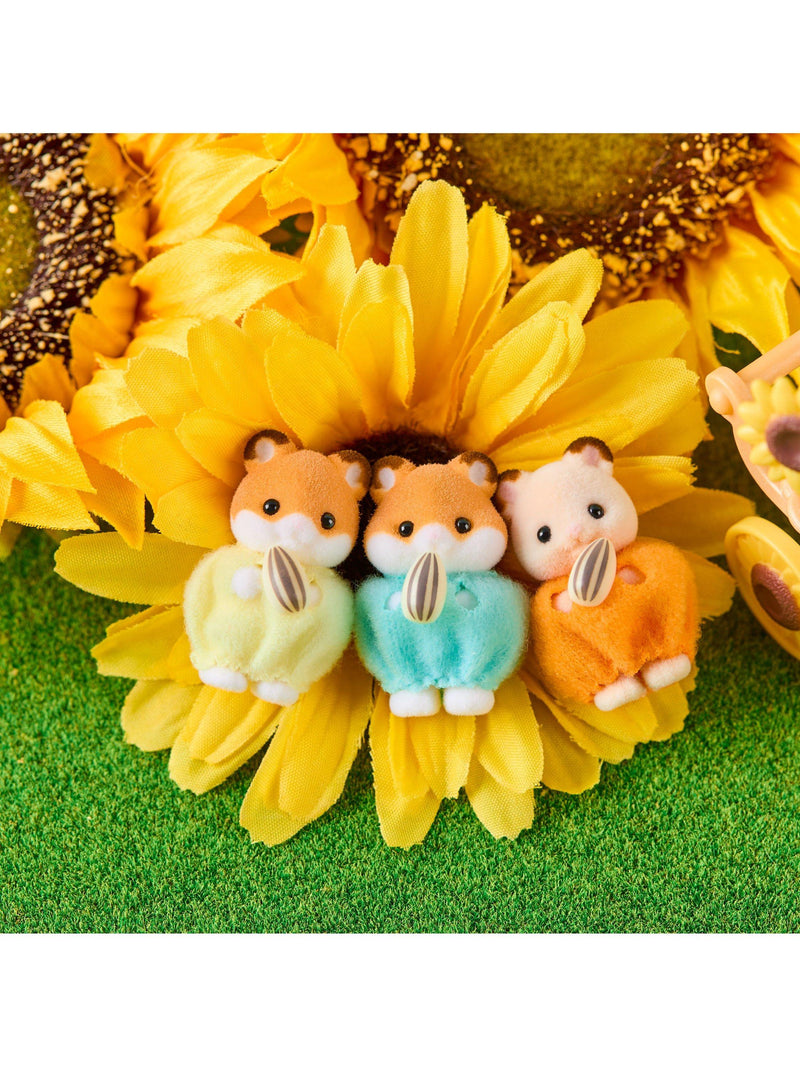 Sylvanian Families Hamster Family toy set with stroller, UK version