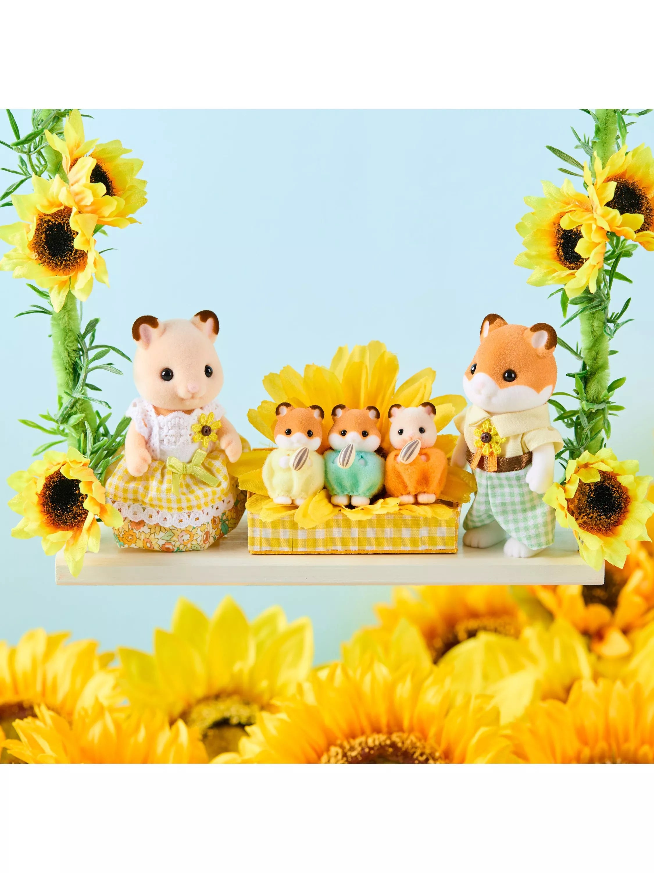 Sylvanian Families Hamster Family toy set with stroller, UK version