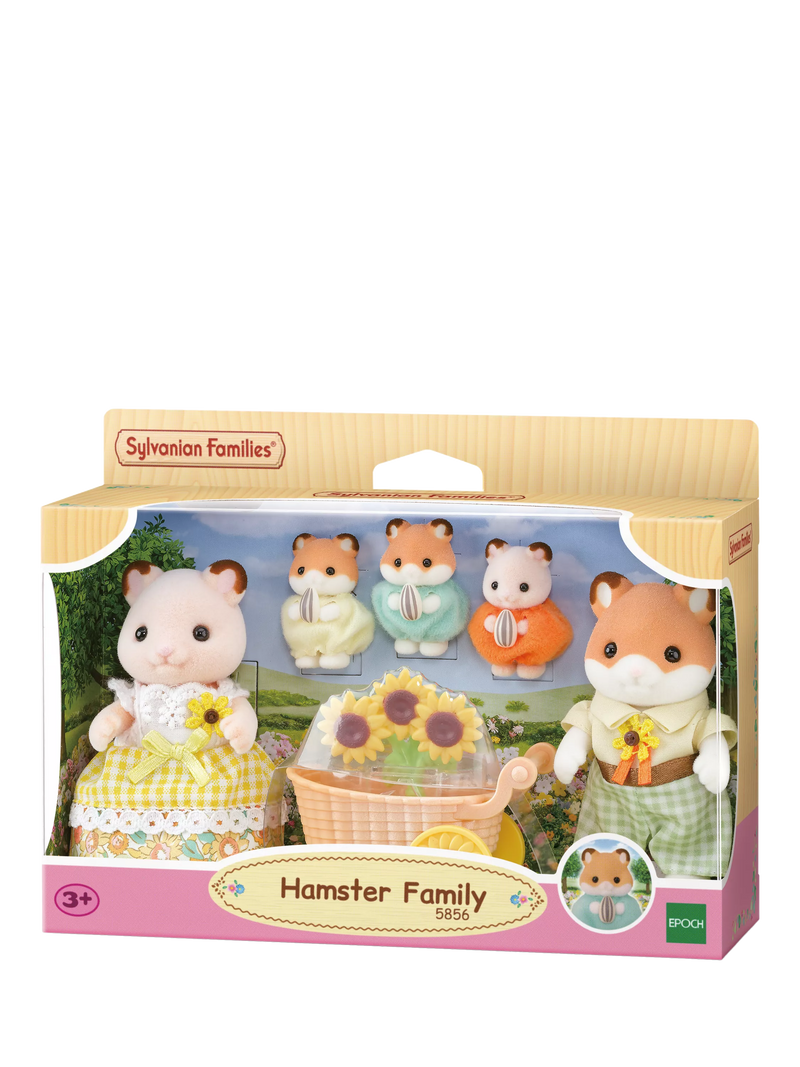 Sylvanian Families Hamster Family toy set with stroller, UK version