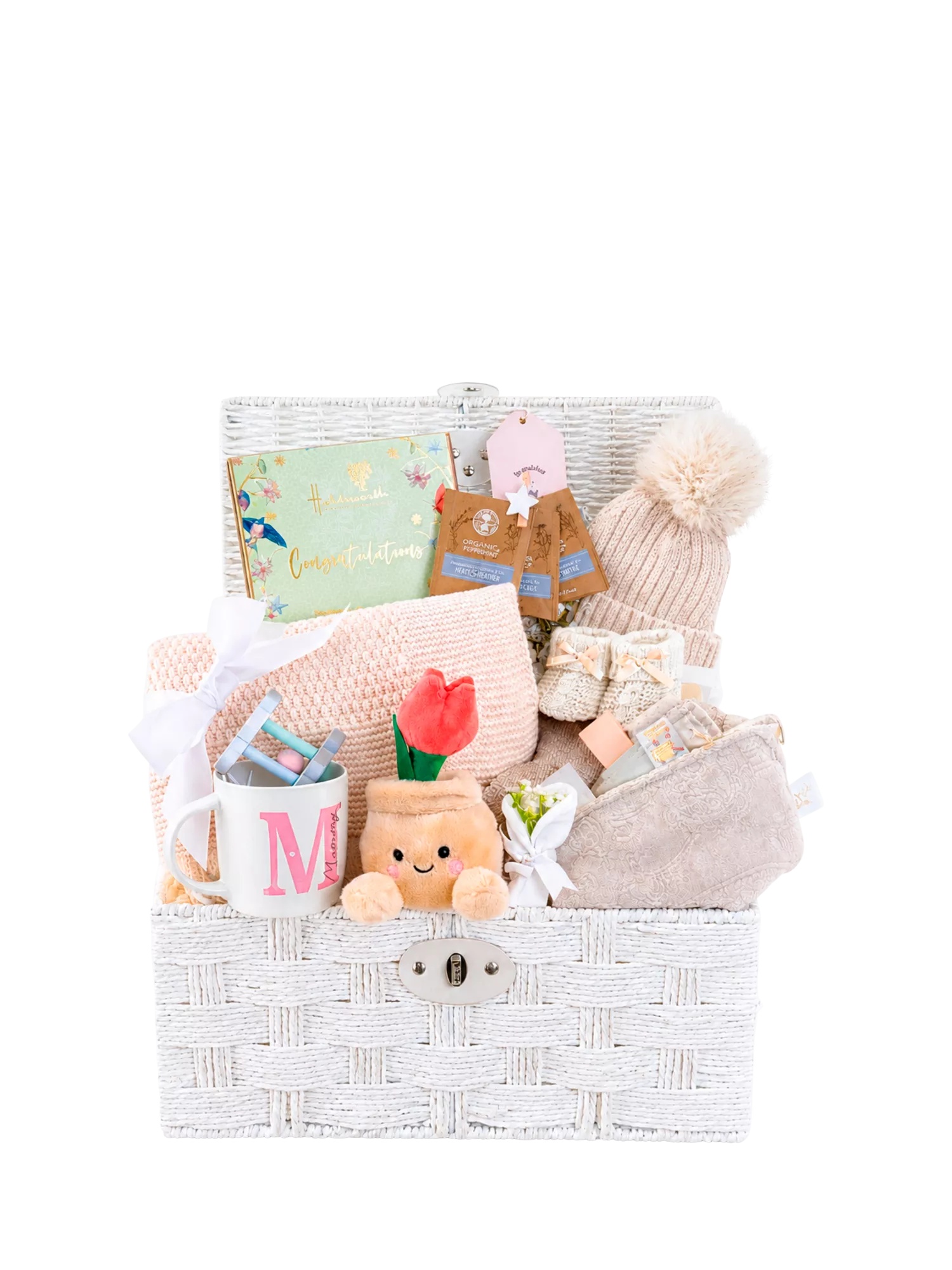 Bumbles & Boo newborn gift hamper with soft toy and blanket (British brand)