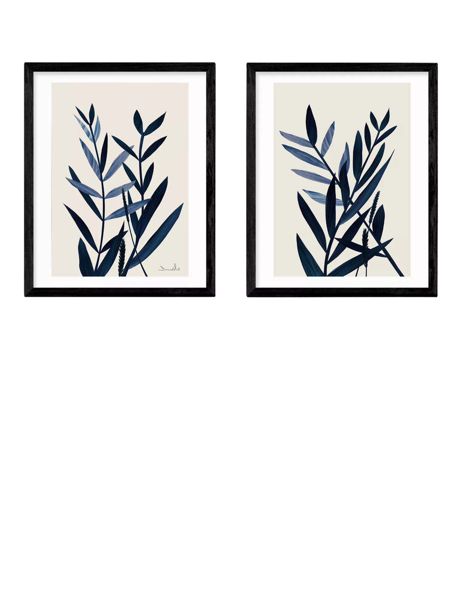 East End Prints Blue Plant framed print set 53.4 x 43.4cm - British product