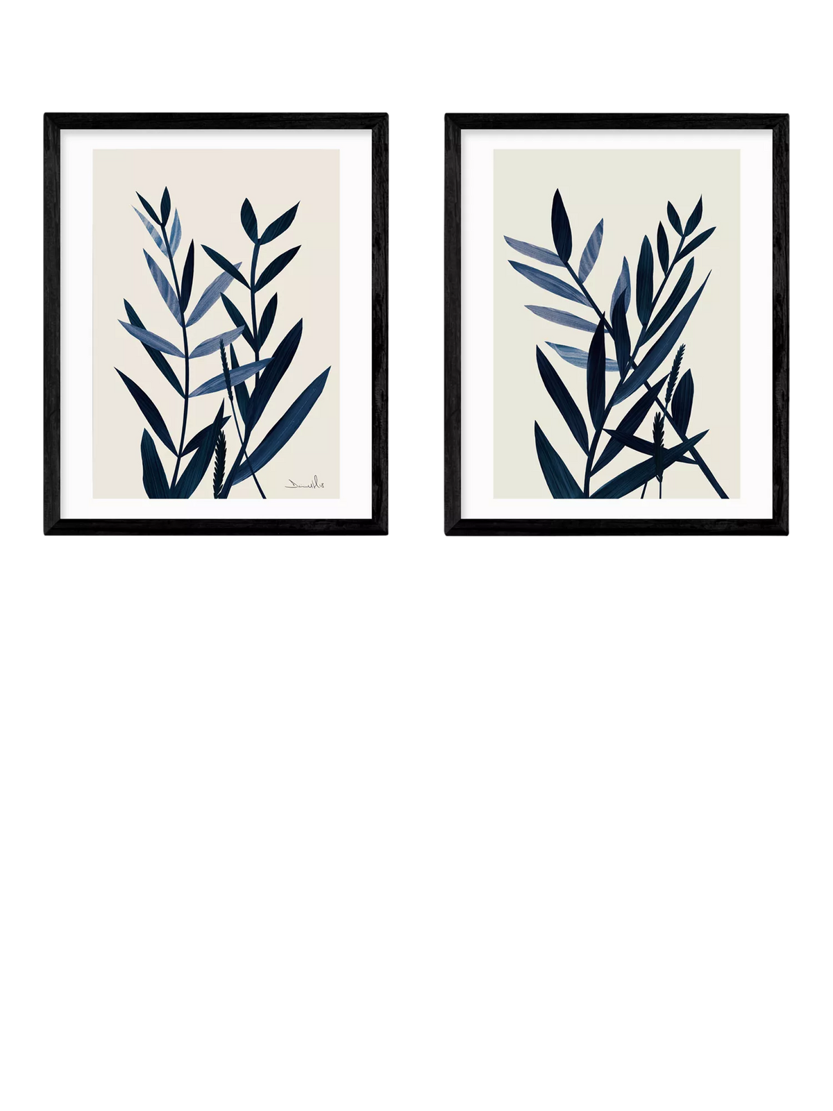 East End Prints Blue Plant framed print set 53.4 x 43.4cm - British product
