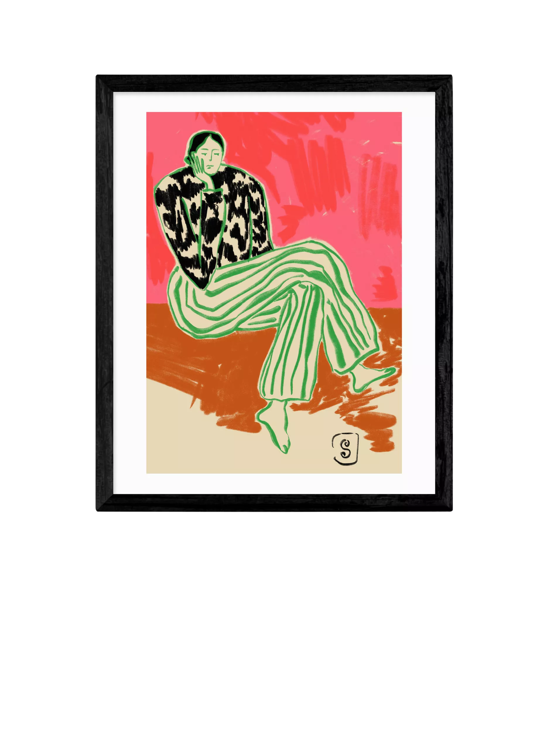 East End Prints Calm Woman framed print 43.4x53.4cm (British brand)