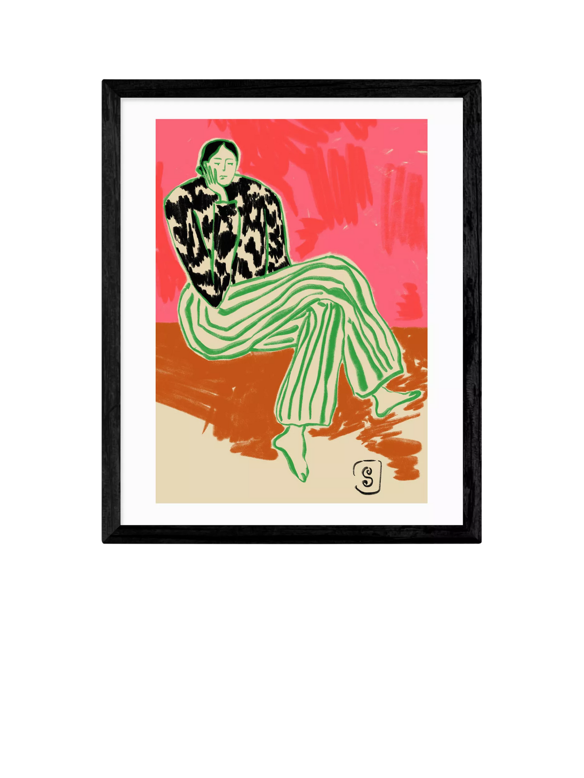 East End Prints Calm Woman framed print 43.4x53.4cm (British brand)