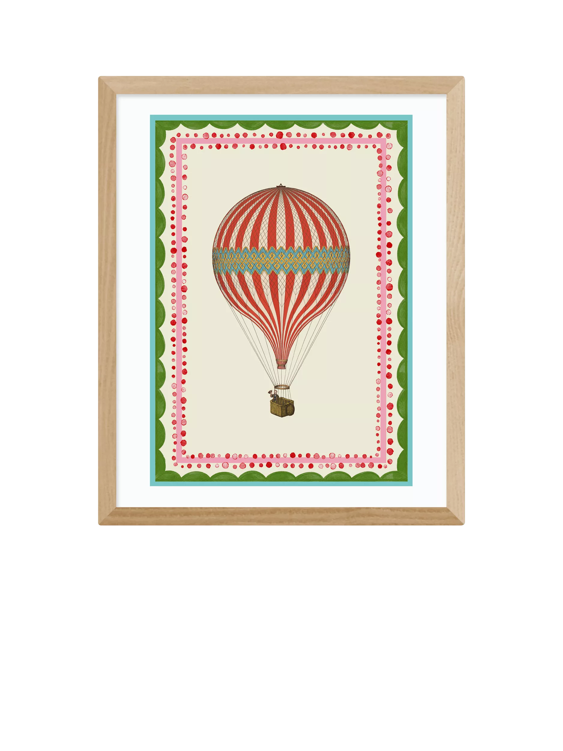 East End Prints Carrie Neely hot air balloon framed print 53.4x43.4cm, UK version
