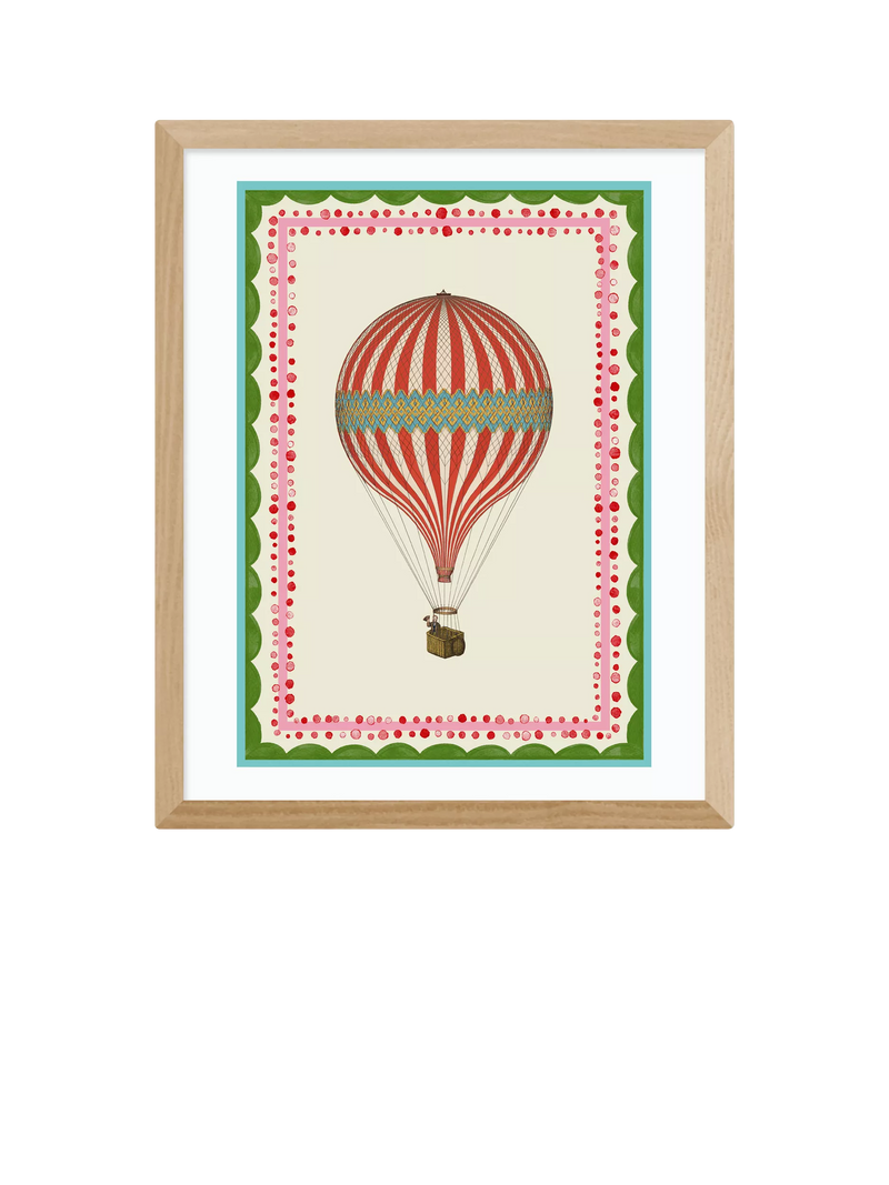 East End Prints Carrie Neely hot air balloon framed print 53.4x43.4cm, UK version