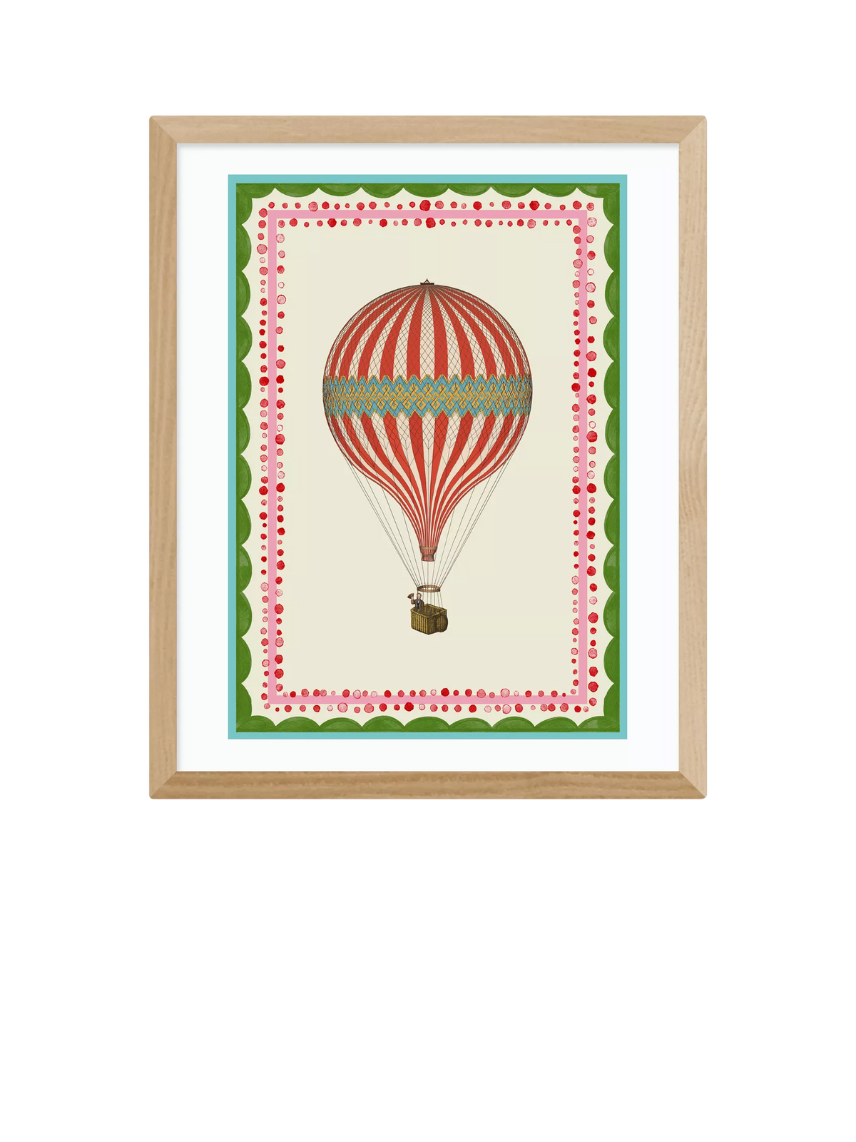 East End Prints Carrie Neely hot air balloon framed print 53.4x43.4cm, UK version