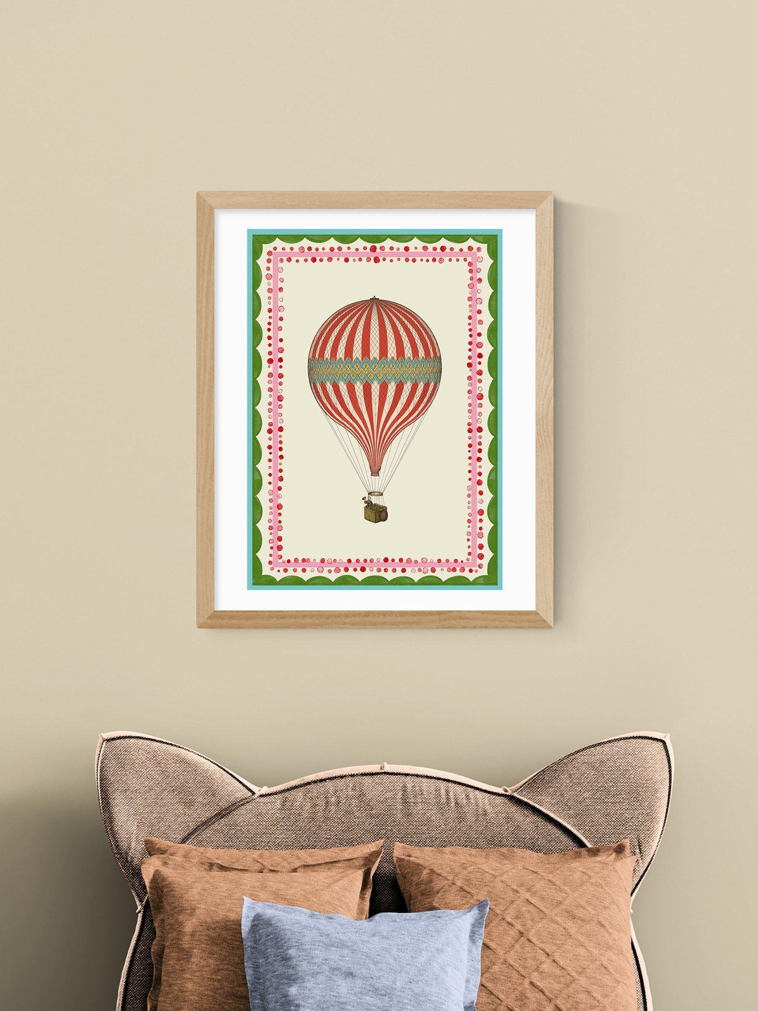 East End Prints Carrie Neely hot air balloon framed print 53.4x43.4cm, UK version