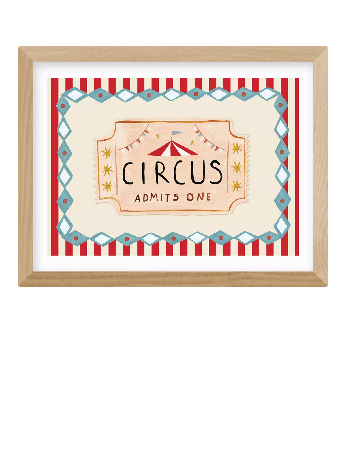 EAST END PRINTS Kid of the Village circus ticket framed print 43.4 x 33.4cm, imported from the UK