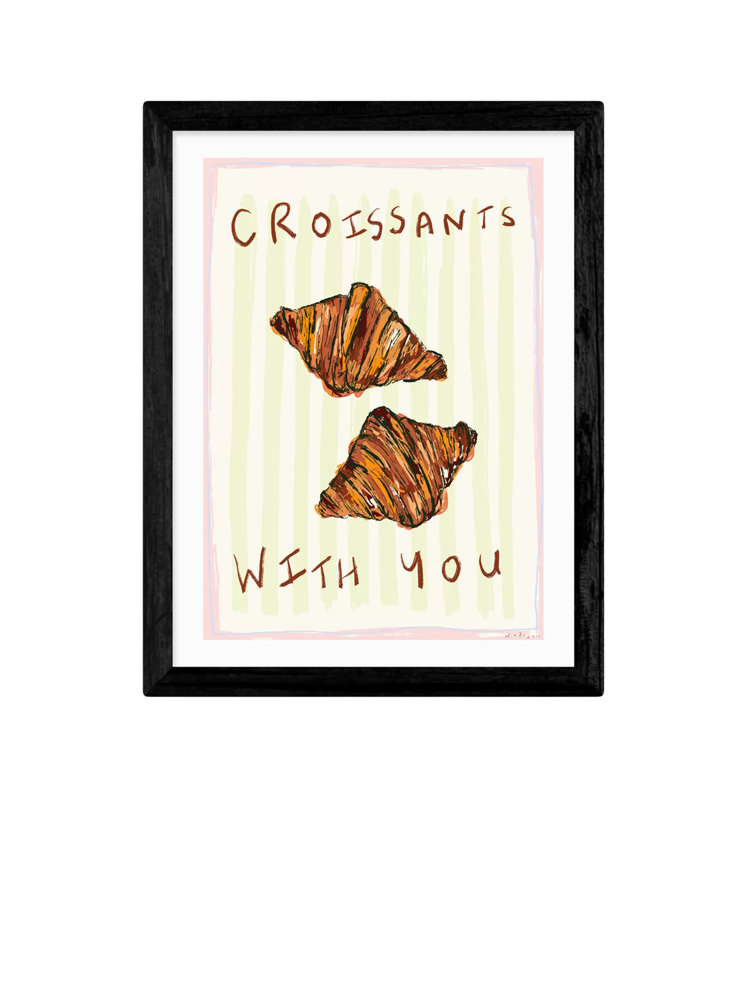 EAST END PRINTS framed print Croissants With You by Nia Beynon 43.4x33.4cm (British brand)