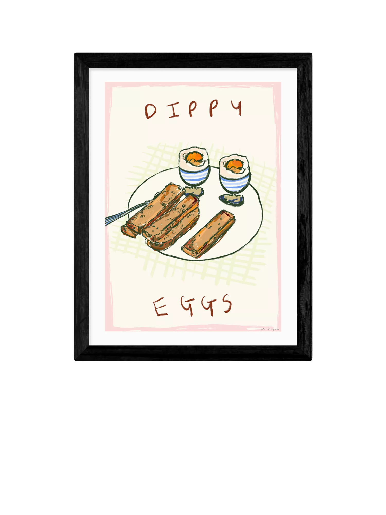 East End Prints dippy eggs framed print 43.4x33.4 cm, UK version