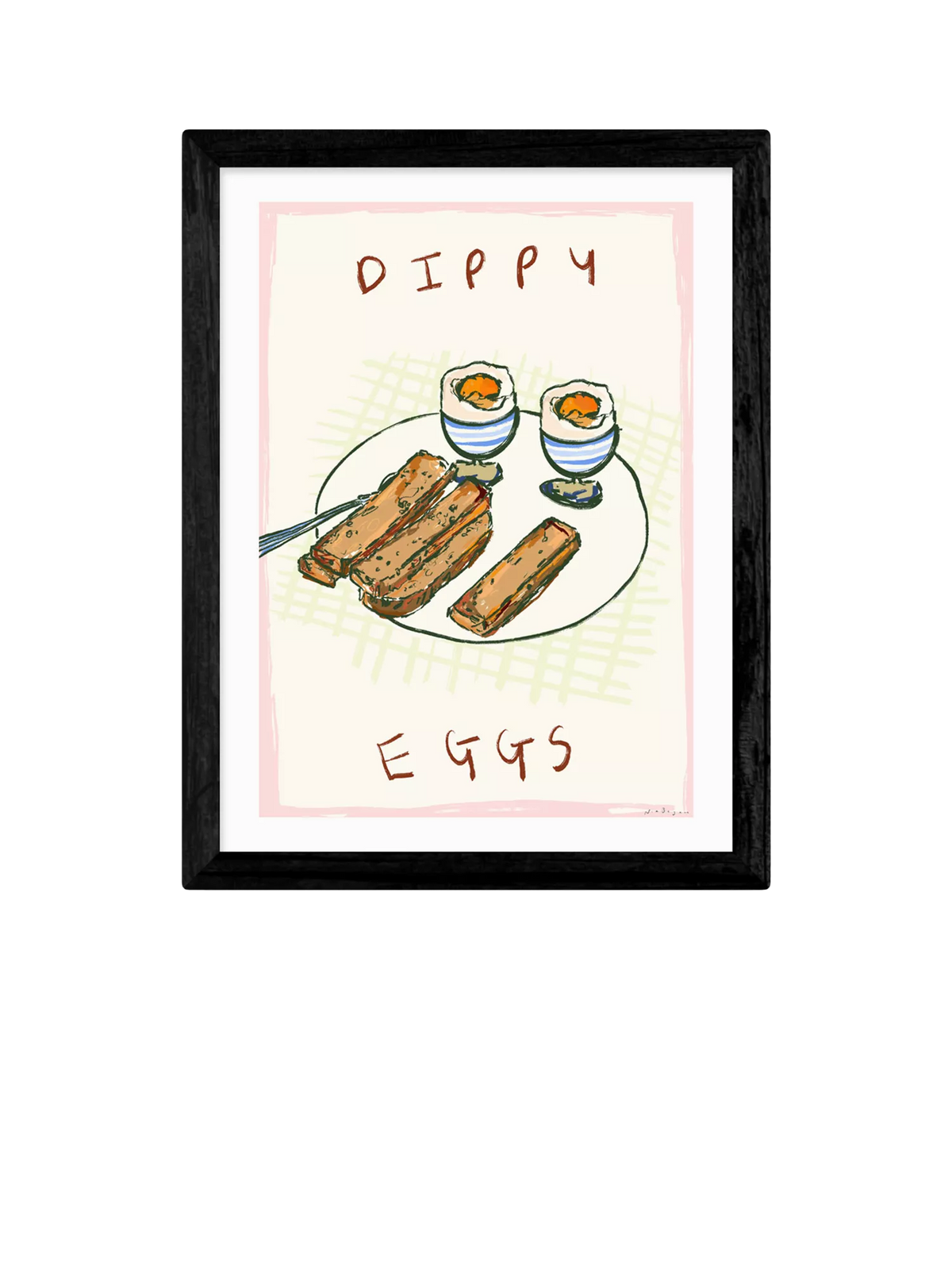 East End Prints dippy eggs framed print 43.4x33.4 cm, UK version
