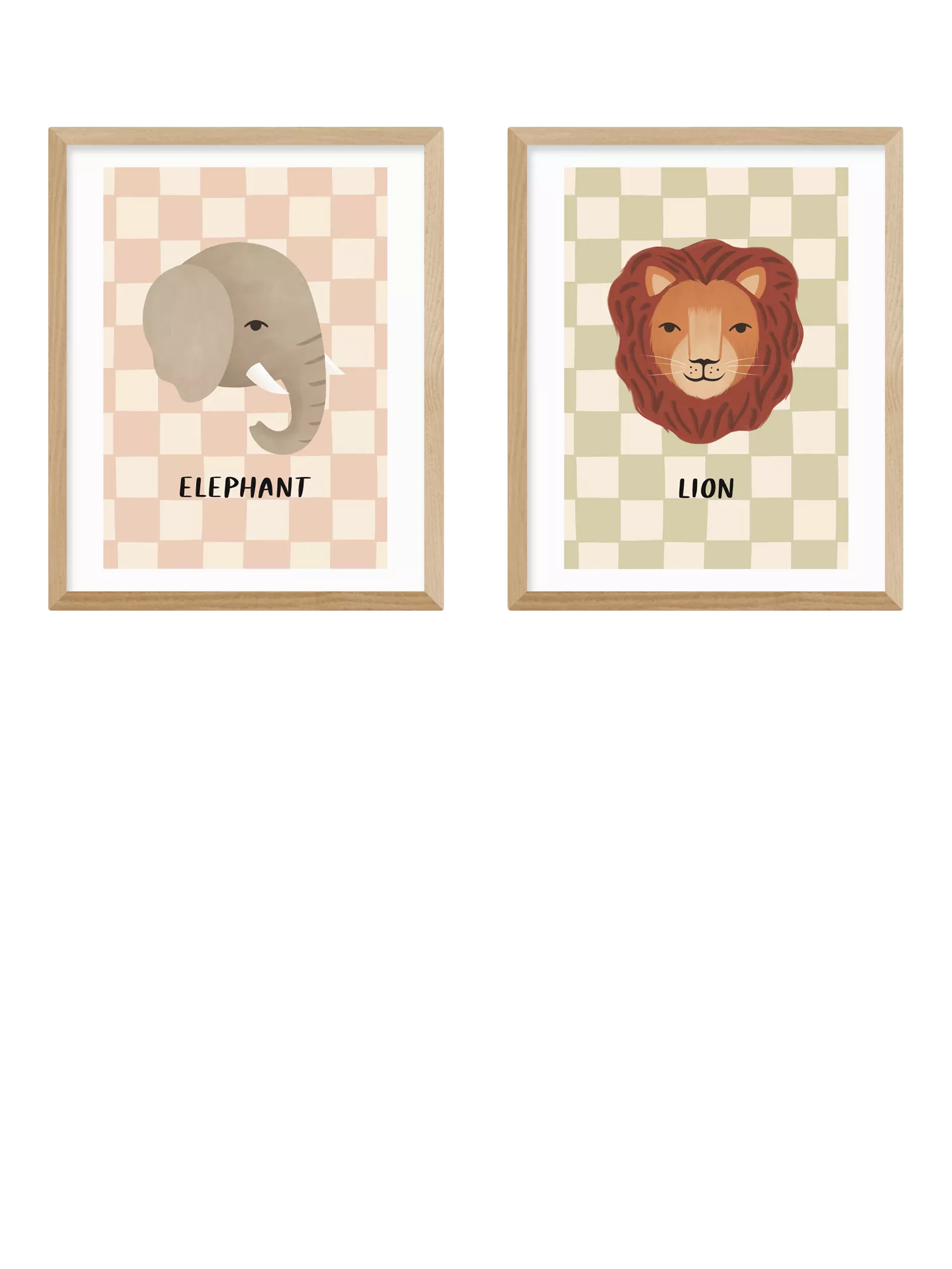 East End Prints elephant lion framed print 53.4x43.4cm, imported from the UK